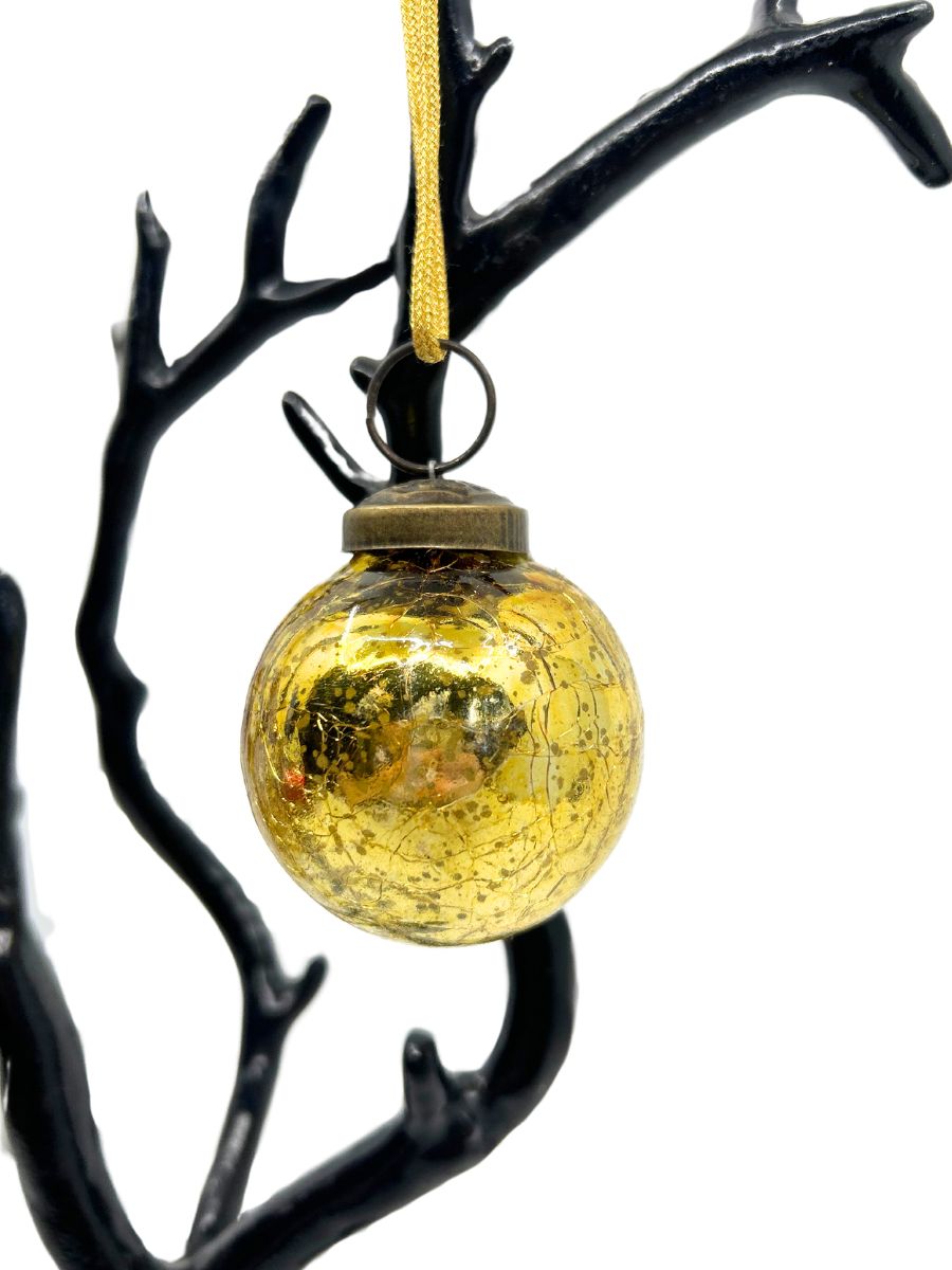 Mercury Glass Round Ornament (Medium)