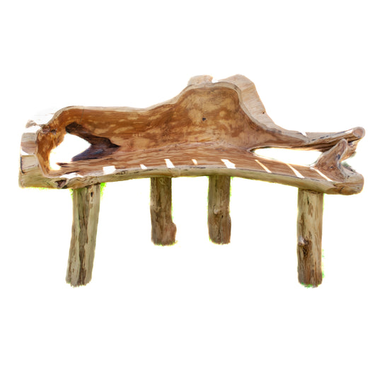 Reclaimed Teak Root Bench