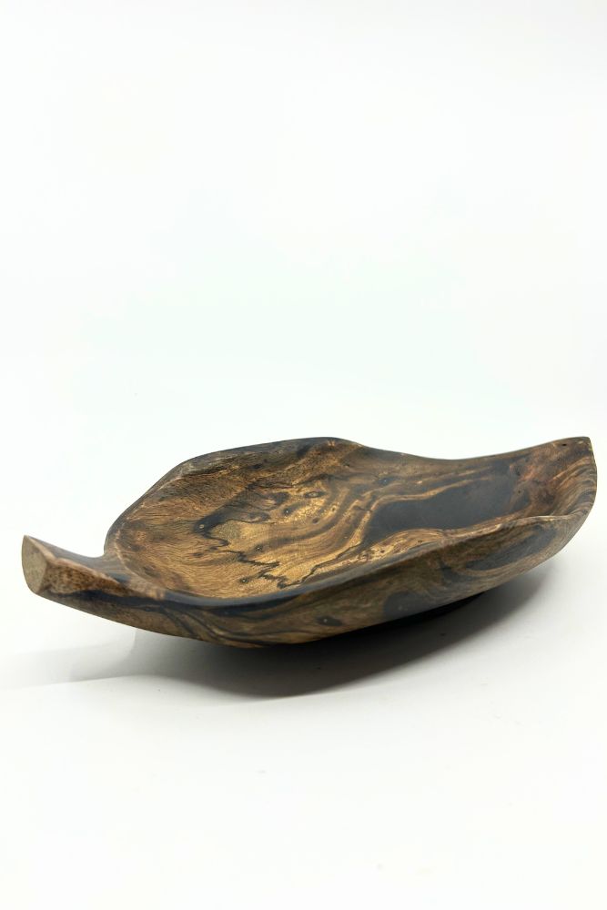 Mango Wood Medium Leaf Dish - 10" (Old Wood)