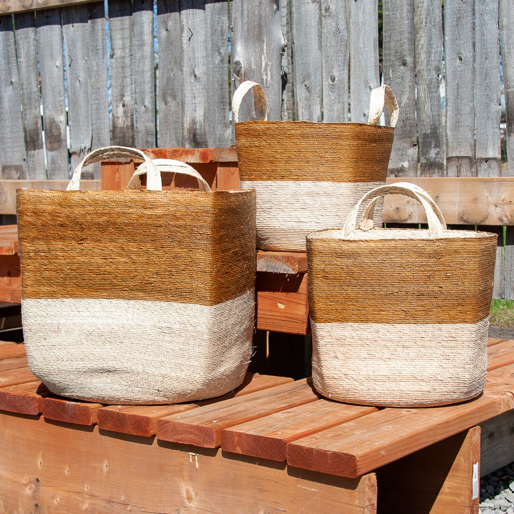 Palm Laundry Basket Set - Natural/Sand