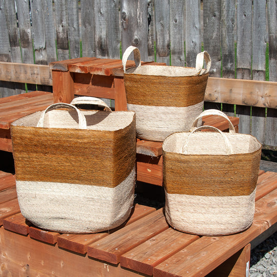 Palm Laundry Basket Set - Natural/Sand