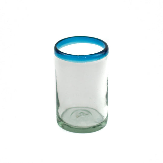 Mexican Water Glass - Classic Rim - 5" - Aqua