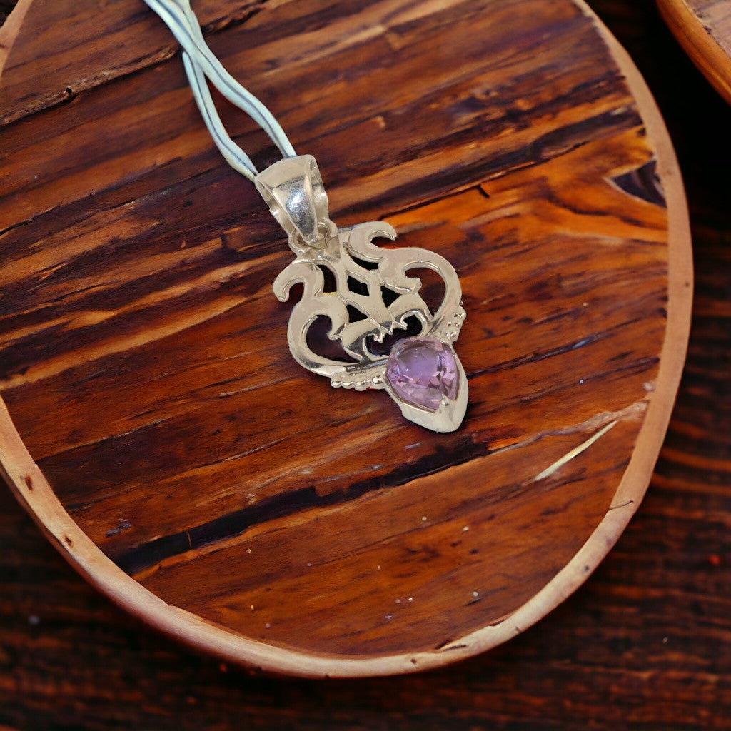 Amethyst Filigree Pendant