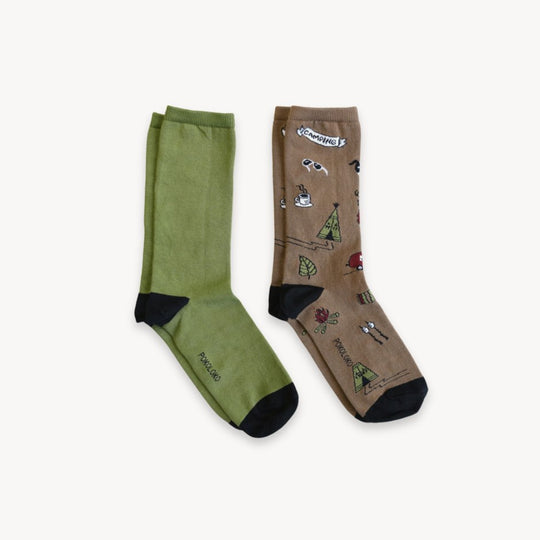 Camping Print Pima Cotton Socks- 2 Pack