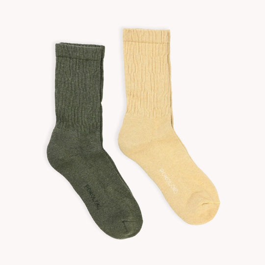 Scrunchie Pima Cotton Sock- Ginger/ Verde