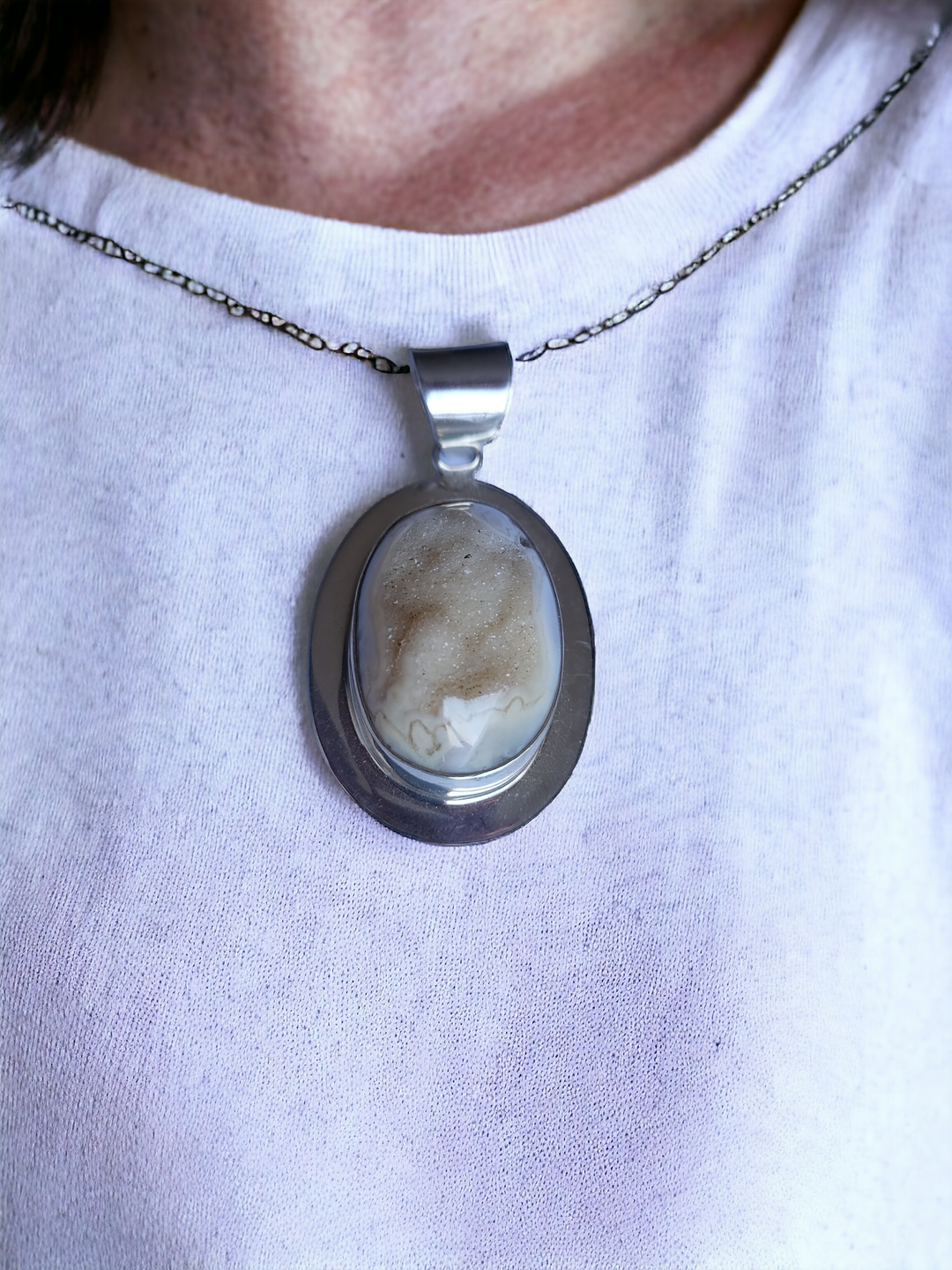 Druzy Sterling Silver Pendant