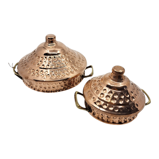 Egyptian Copper Cooking Tagine - Dotted