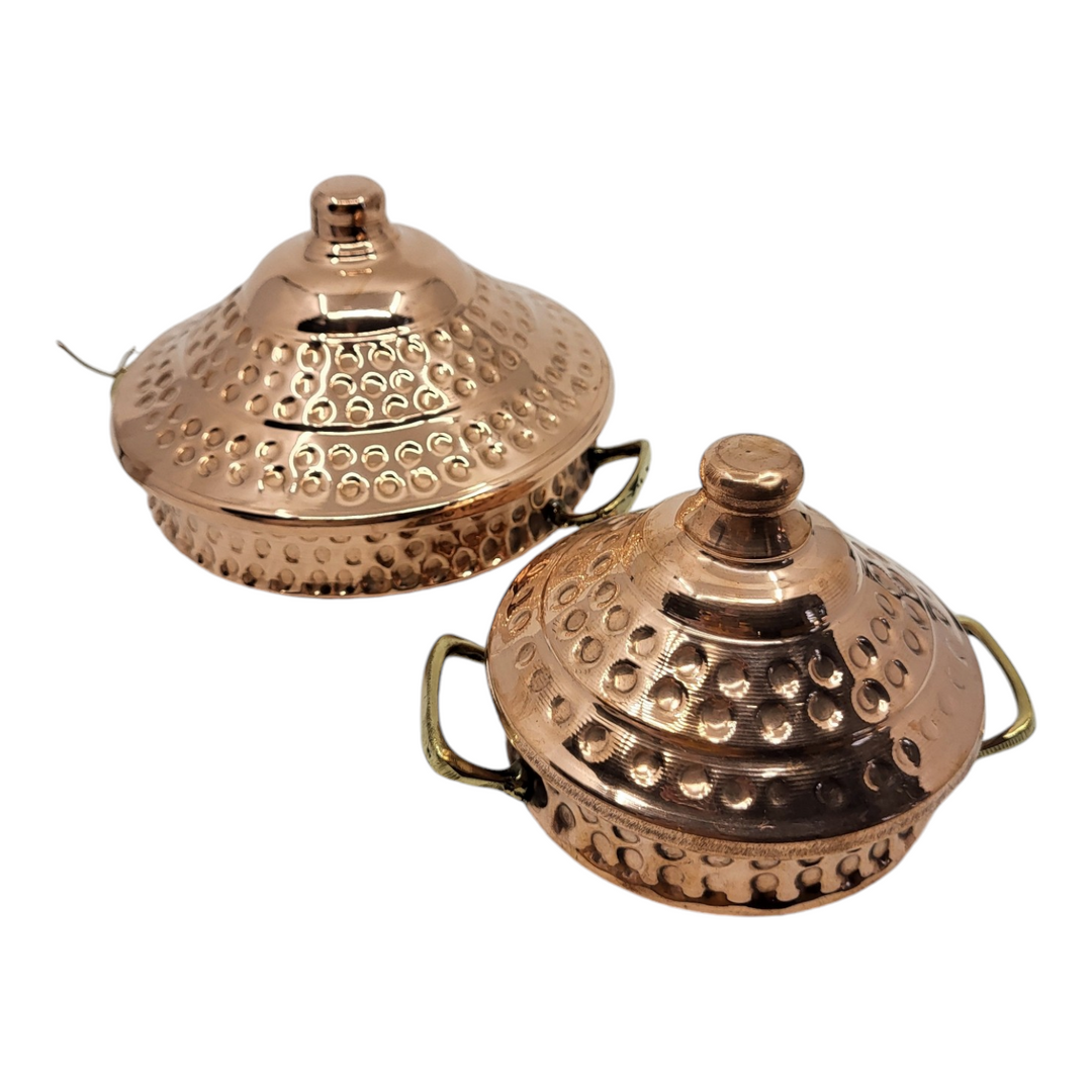 Egyptian Copper Cooking Tagine - Dotted