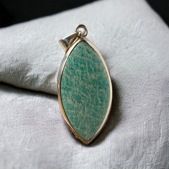 Indian Amazonite Sterling Silver Pendant