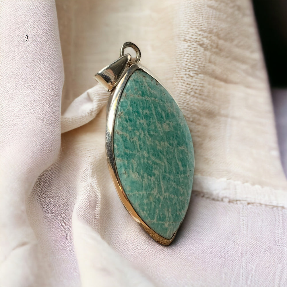 Indian Amazonite Sterling Silver Pendant