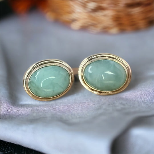 Oval Larimar Stud Earring