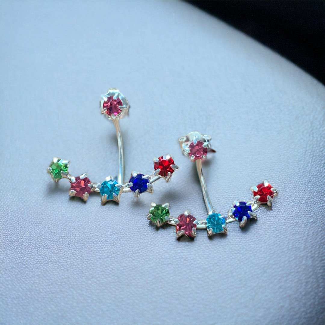 Rainbow Jacket 5 Gem Earrings