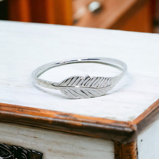 Bague feuille en argent sterling