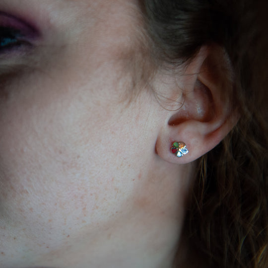 Thai Silver Floral Rainbow Earring