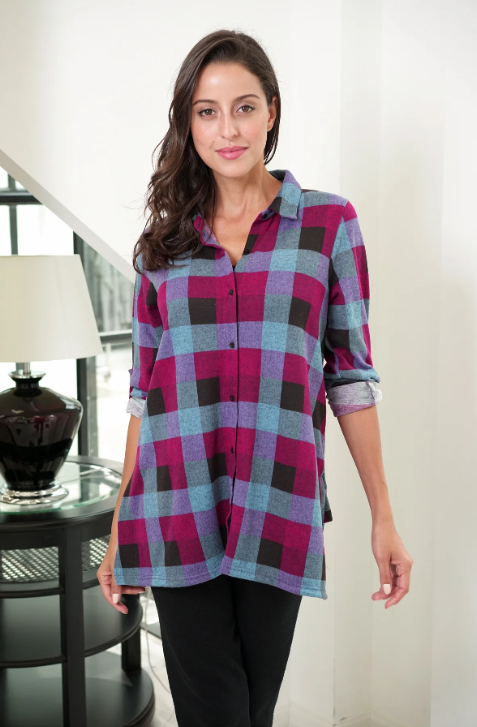 Checkered Button-Up Shirt