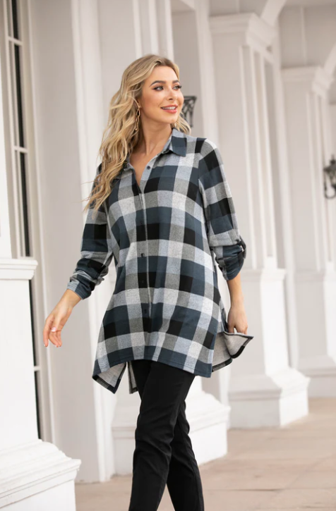 Checkered Button-Up Shirt