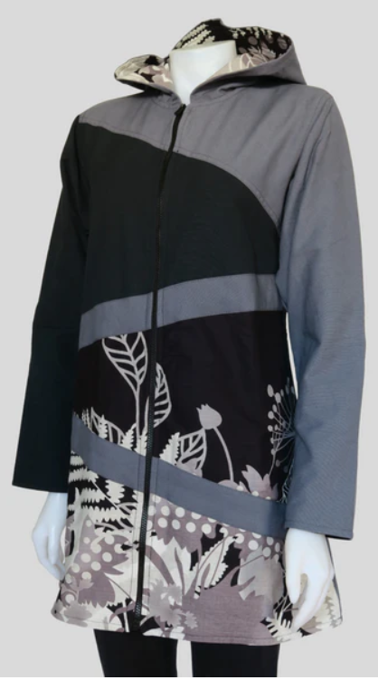 Veste doublée en polaire Big Flower-Gris