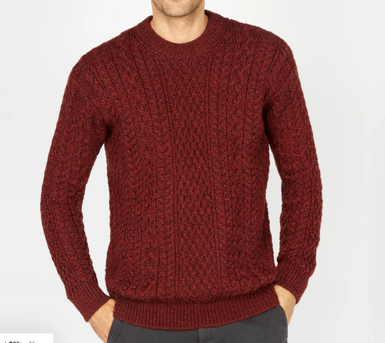 Cuileann Aran Crew Neck Sweater Sable Marl