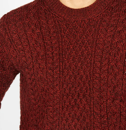 Cuileann Aran Crew Neck Sweater Sable Marl