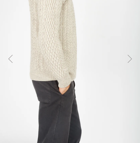 Cuileann Aran Crew Neck Sweater Stone Marl