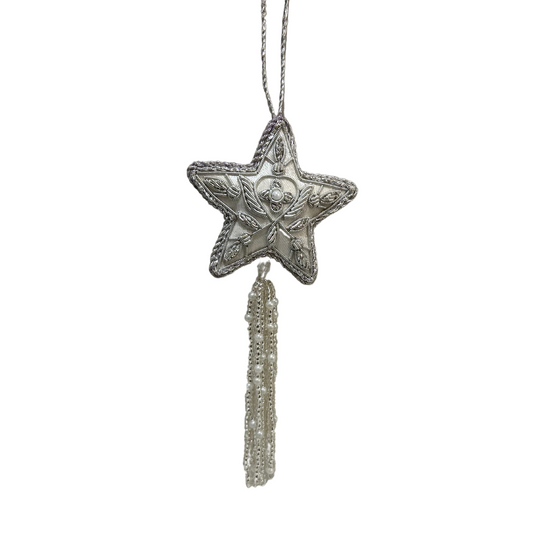 Silver Star w/ Tassel Ornament