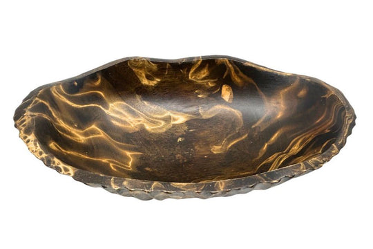 Mango Wood Clam Serving Bowl -  14" (Old Wood)