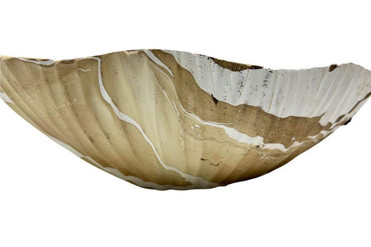 Mango Wood Clam Serving Bowl -  14" (Latte)