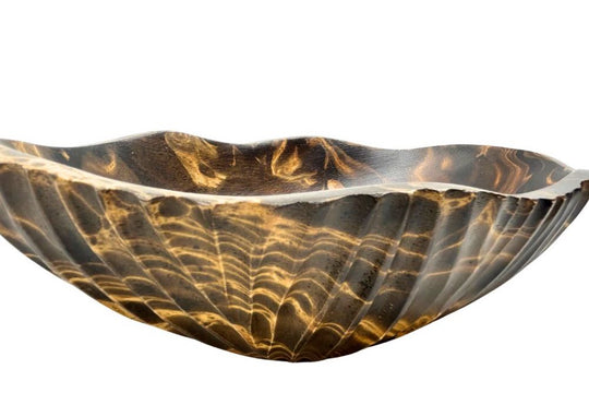 Mango Wood Clam Serving Bowl -  14" (Old Wood)