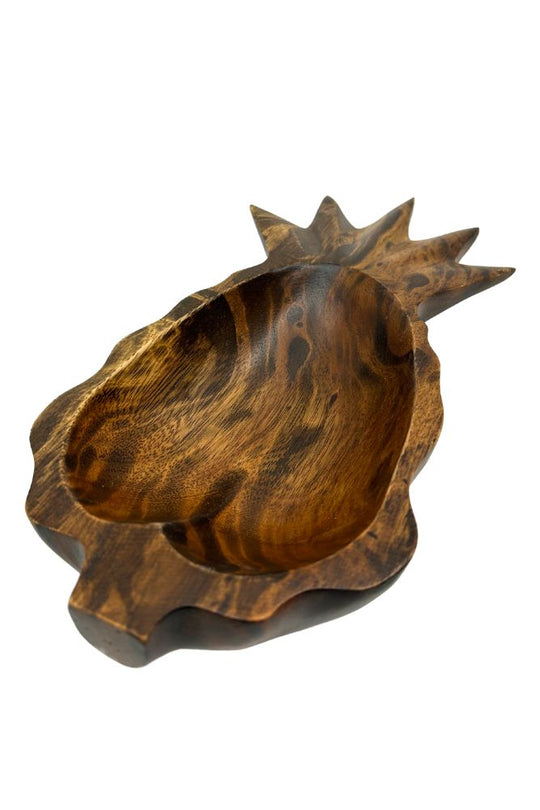 Mango Wood Pineapple Dish-10" (Old Wood)