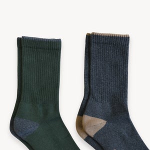 Heel/Toe Socks - Pack of 2- Forest/ Charcoal