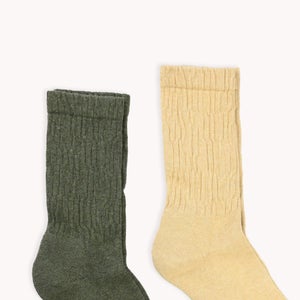 Scrunchie Pima Cotton Sock- Ginger/ Verde