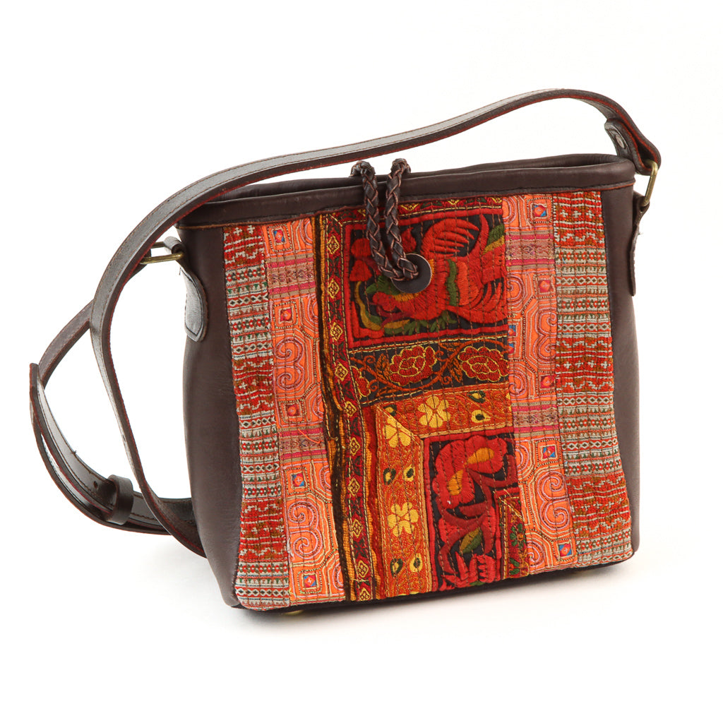 Hmong Hill Tribe Leather Bag