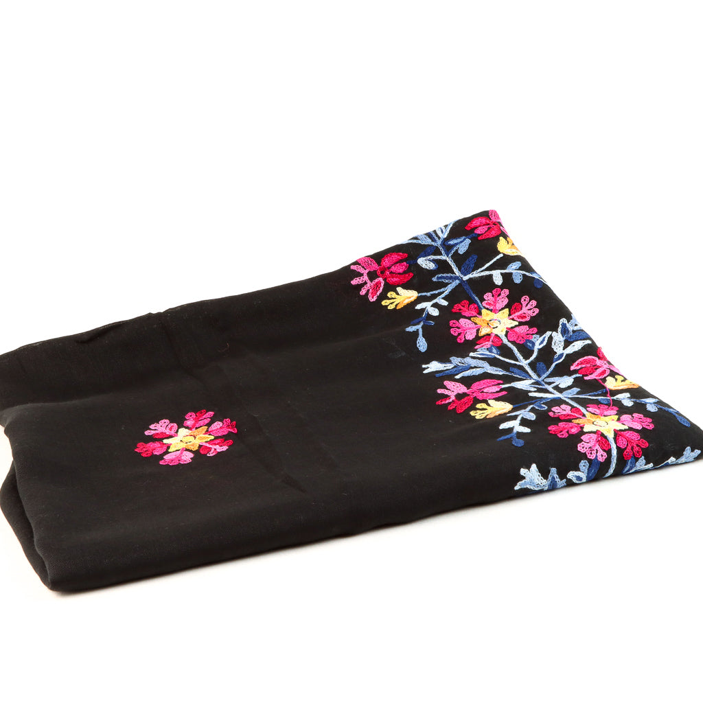 Embroidered Scarf - Red Floral