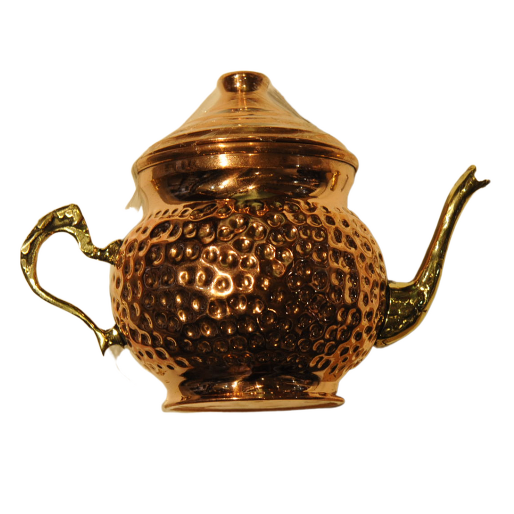 Egyptian Ornate Copper Teapot - Short