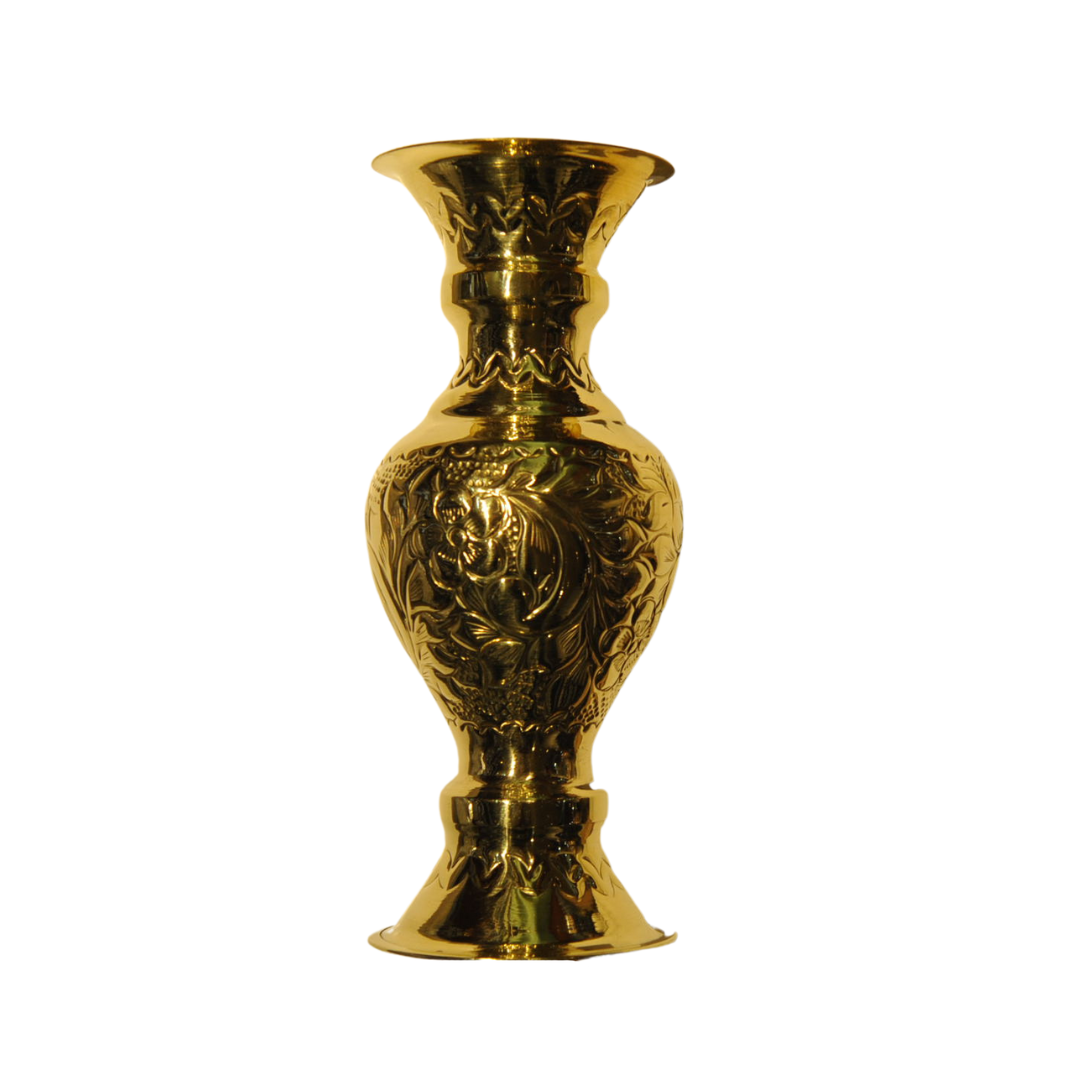 Egyptian Ornate Brass Vase - Tall