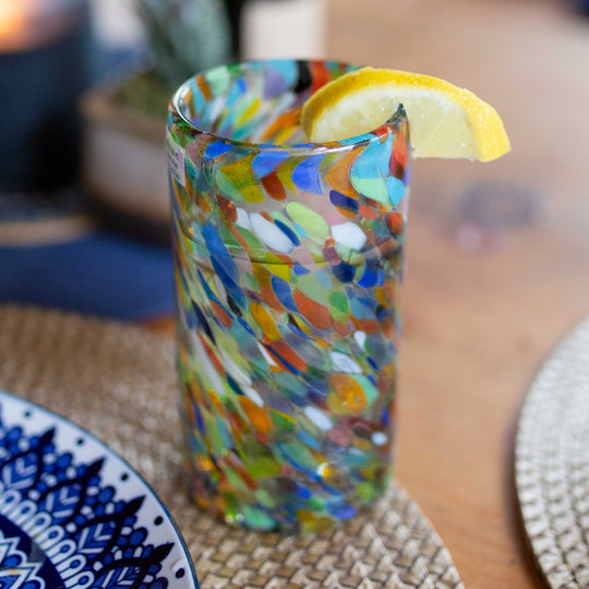 Mexican Water Glass - Confetti - 6"