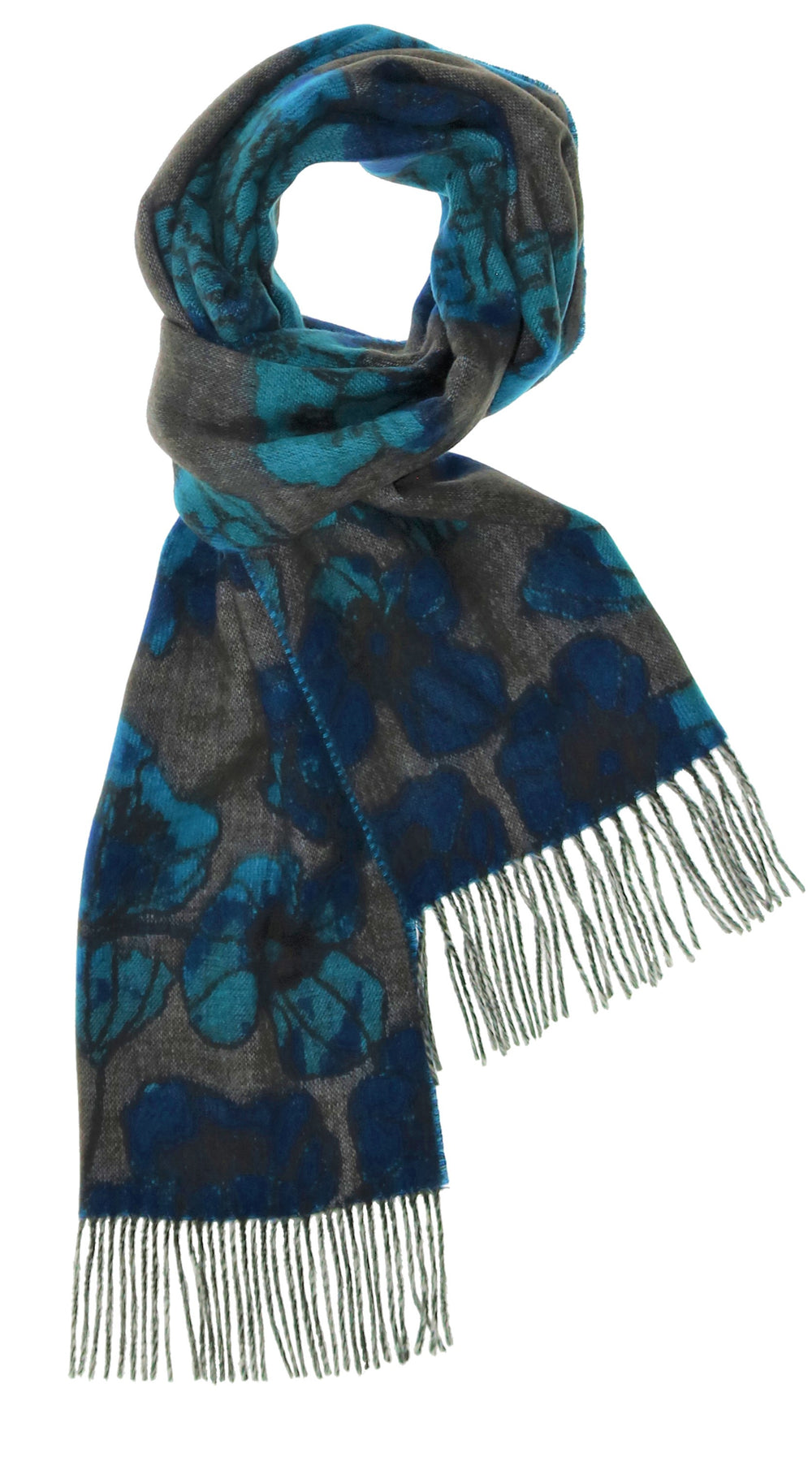 Floral Sketch Woven Cashmink® Scarf - Blue