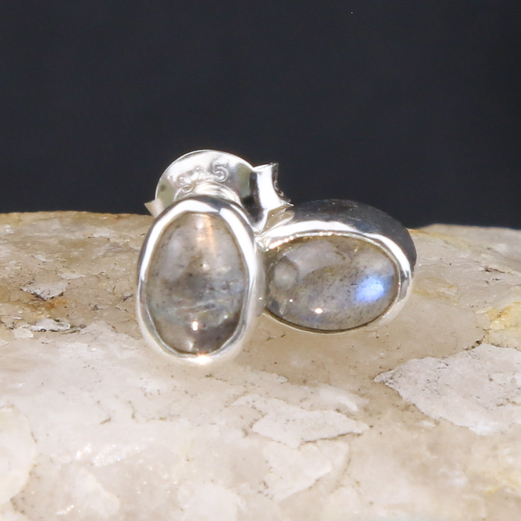 Oval Moonstone Stud Earring