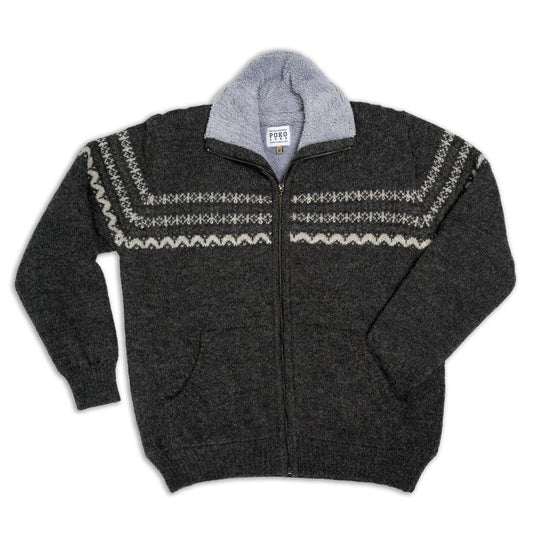 Pull en Alpaga Doublé Polaire pour Homme - Anthracite