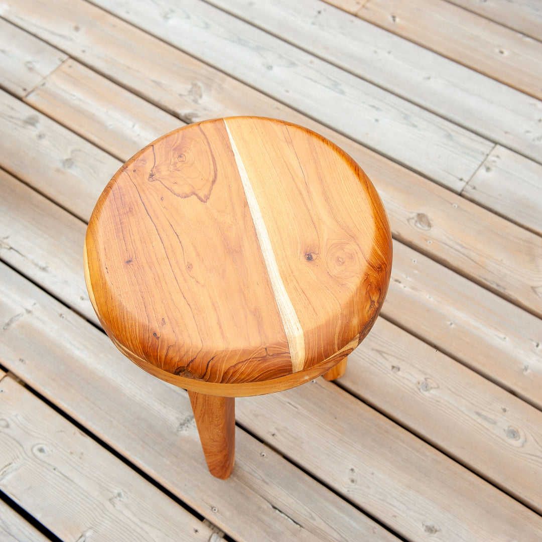 Teak Inlaid Stool