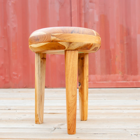 Teak Inlaid Stool