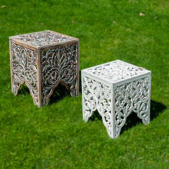 Balinese Ornate Carved Accent Table