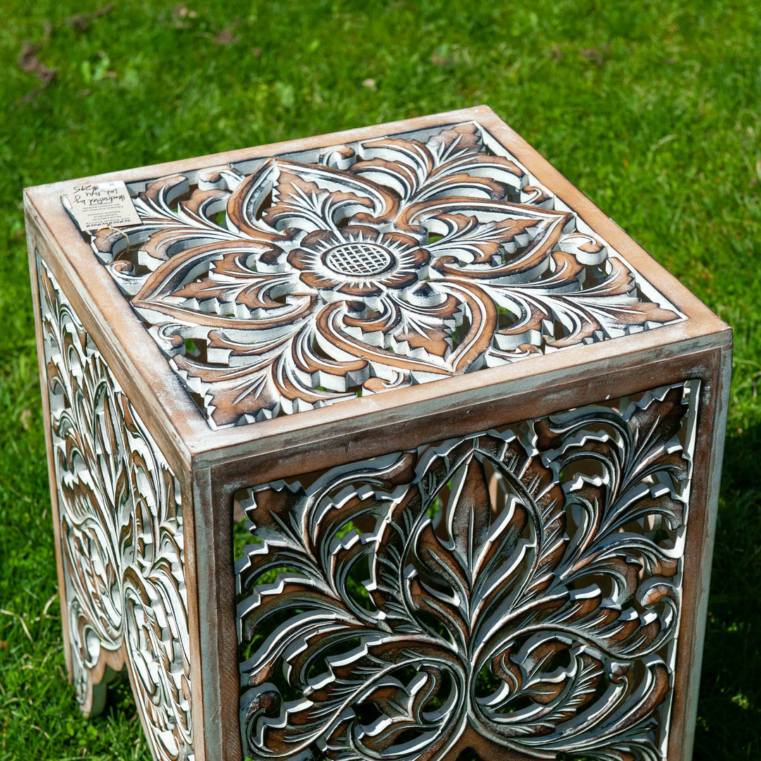 Balinese Ornate Carved Accent Table