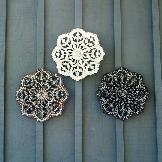 Bali Carved Flower Panel