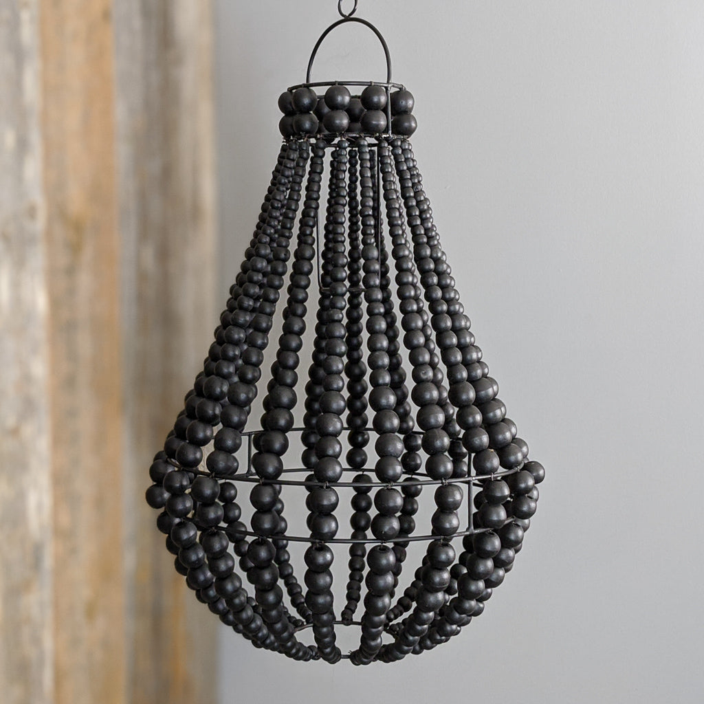 Lustre en Perles de Bois Boho - Moyen