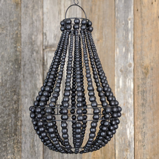 Lustre en Perles de Bois Boho - Moyen