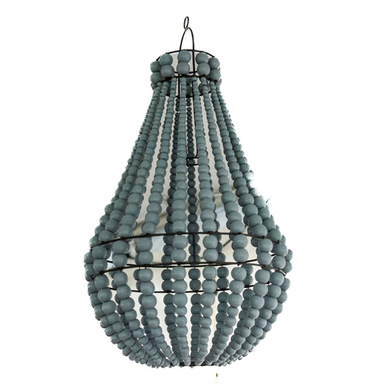 Lustre en Perles de Bois Boho - Moyen