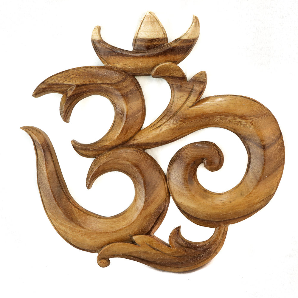Sculpture sur bois léger Om Mantra