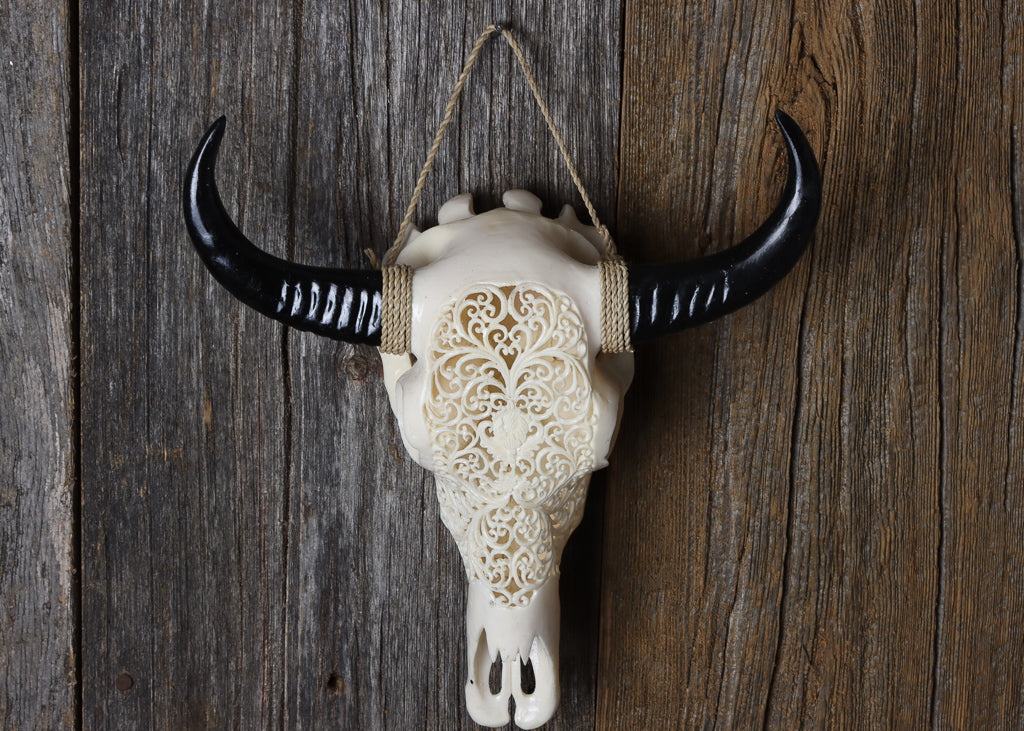 Ornate Resin Skull - Large