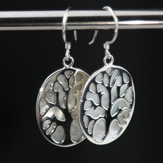 Boucle d'oreille arbre de vie coquillage